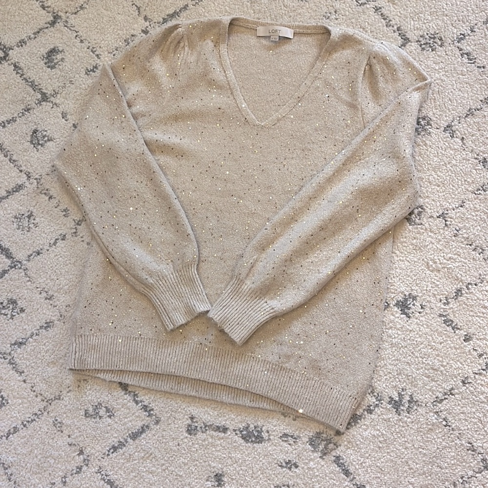 Loft Sweater with Gold Sequins